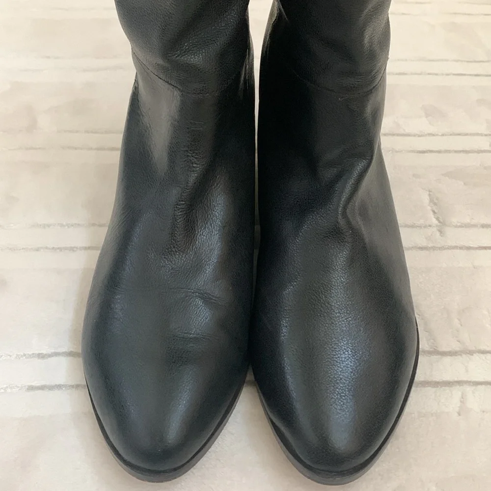 Candela Pirate Crush Studs Black Over the Knee High Tall Leather Boots